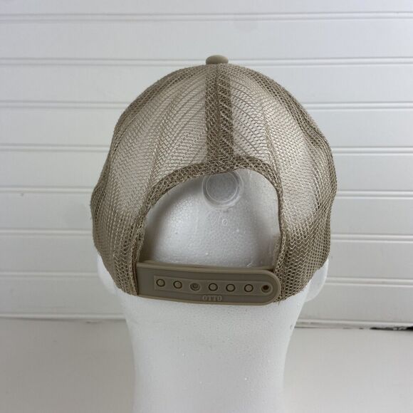 OTTO Melting Smiley Face FR Hat Mesh Snapback Foam Trucker Rope Cap Beige Yellow - Picture 3 of 9